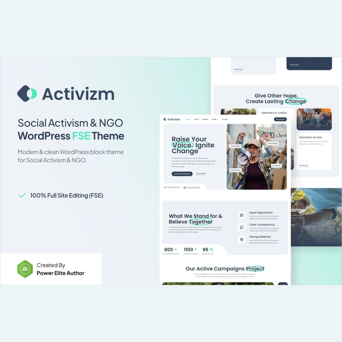 Activizm – Social Activism & NGO Gutenverse FSE Theme WordPress Activizm – Social Activism & NGO Gutenverse FSE Theme WordPress
