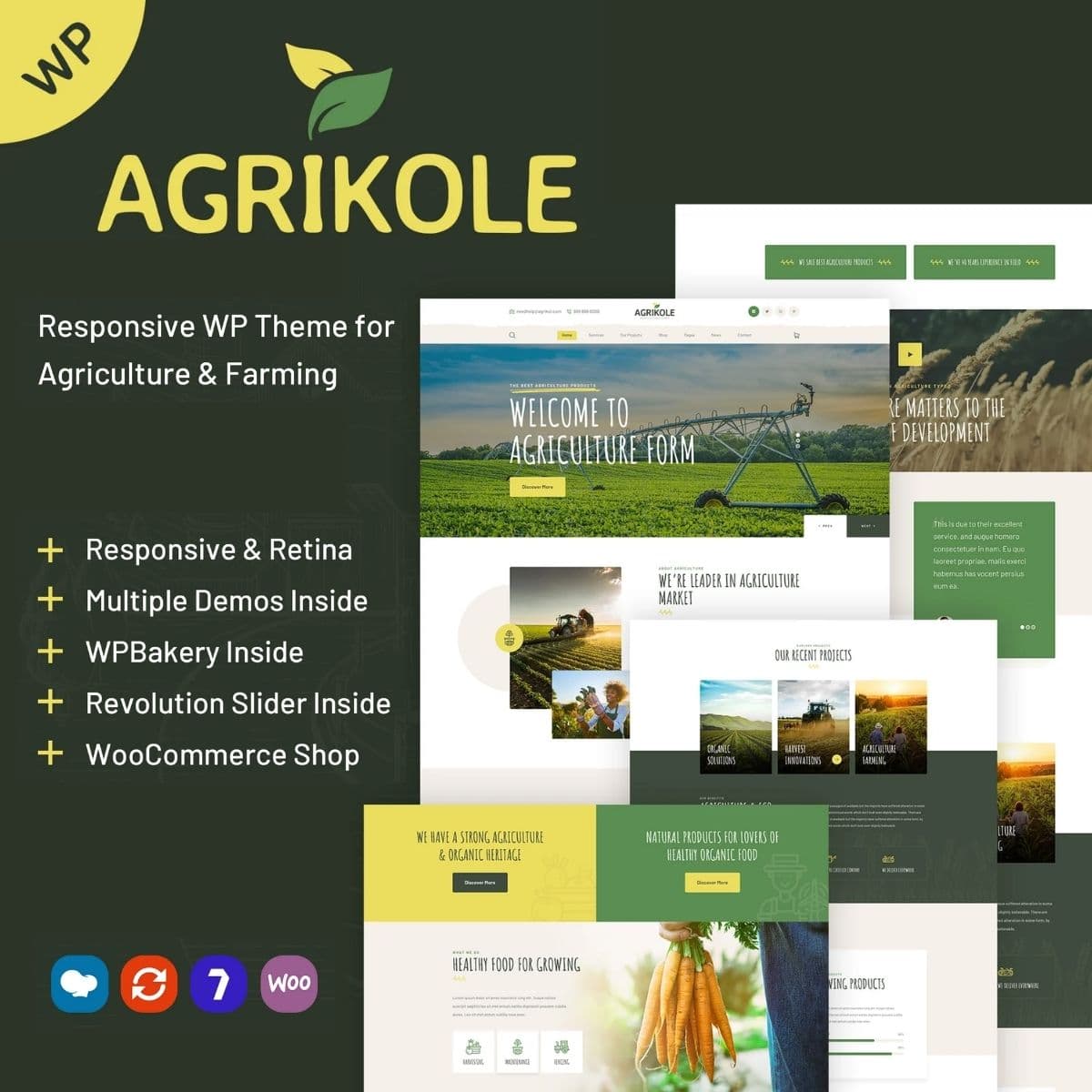 Agrikole - 농업 및 농사에 적합한 반응형 WordPress 테마