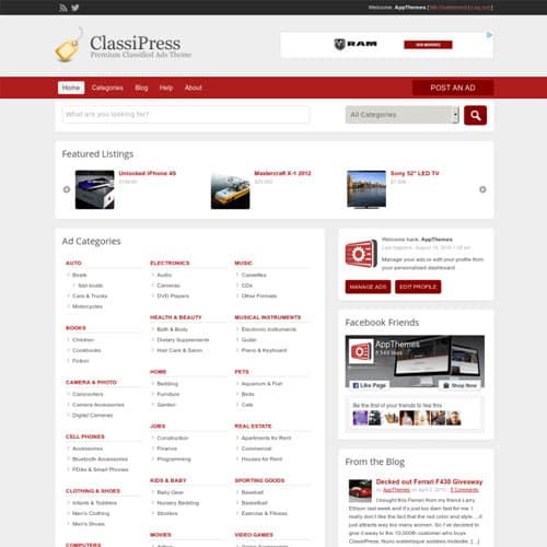 AppThemes ClassiPress - WordPress Classified Ads Theme AppThemes ClassiPress - WordPress Classified Ads Theme