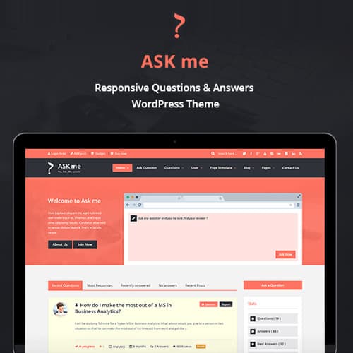 Ask Me - متجاوب Questions & Answers WordPress