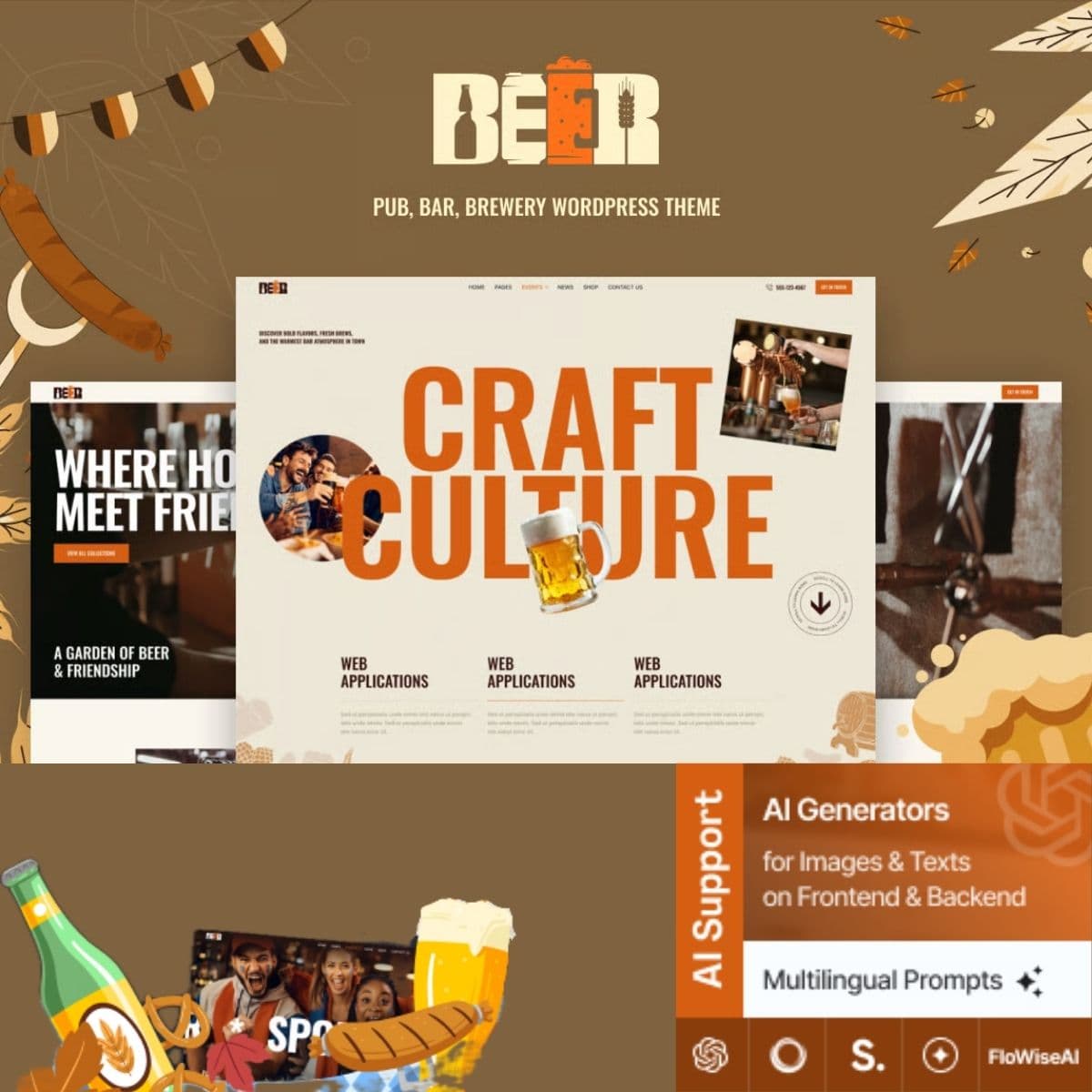 Beer - Pub, Bar, Brewery Tema WordPress