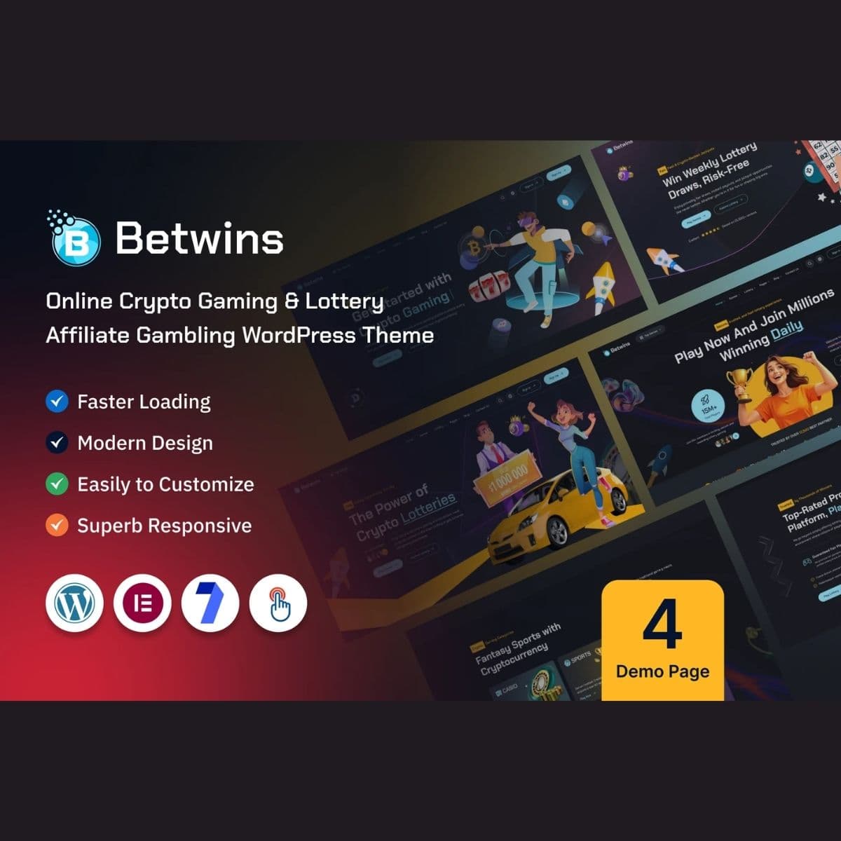 Betwins - Online Crypto Gaming & Lottery Giveaways सहबद्ध वर्डप्रेस थीम Betwins - Online Crypto Gaming & Lottery Giveaways सहबद्ध वर्डप्रेस थीम