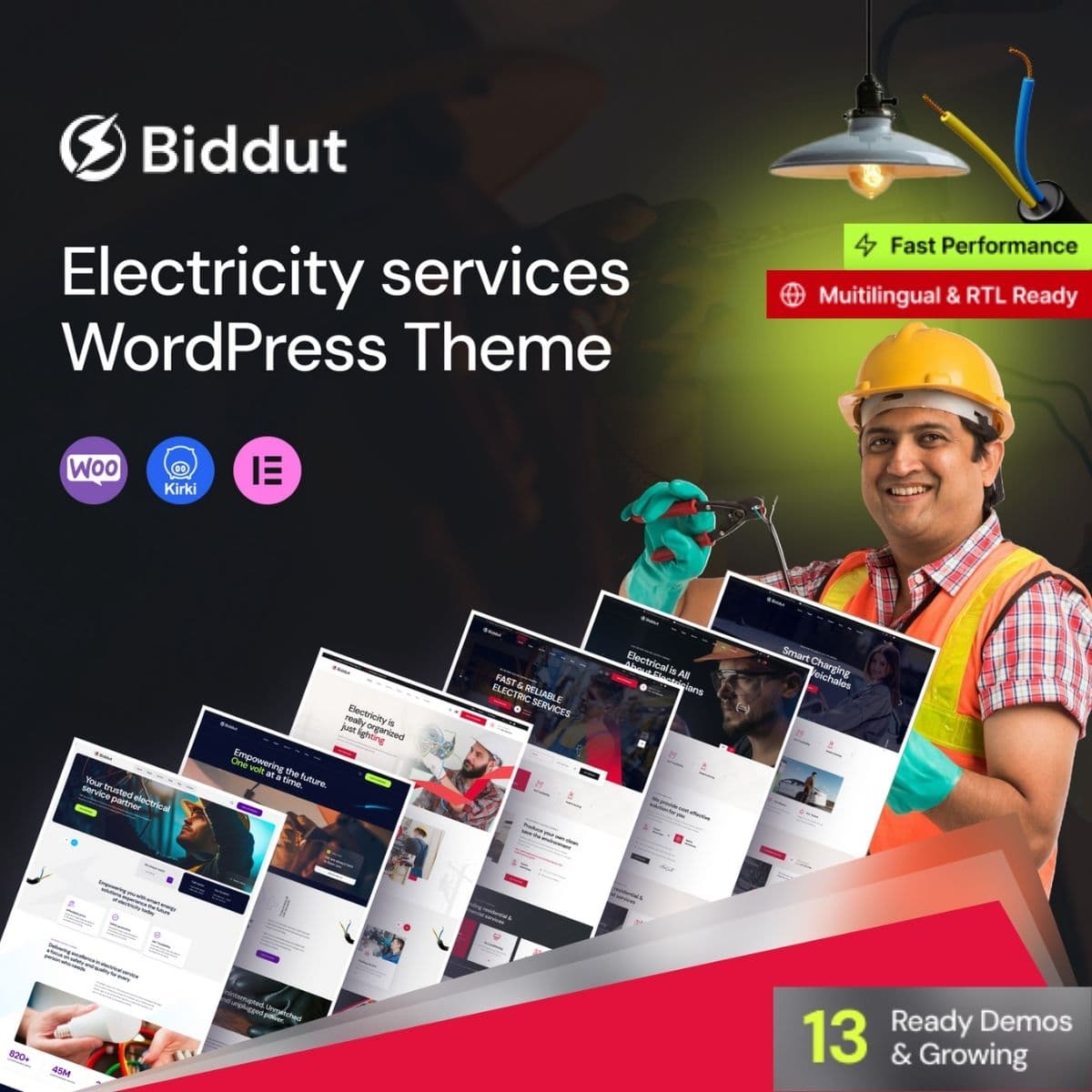Biddut - Electricity Servicios Tema de WordPress