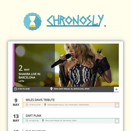 Chronosly Evento Calendario WordPress Plugin