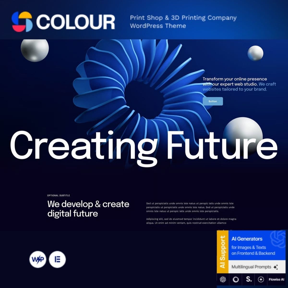 Colour - Print Shop & 3D Printing Company WordPress Theme