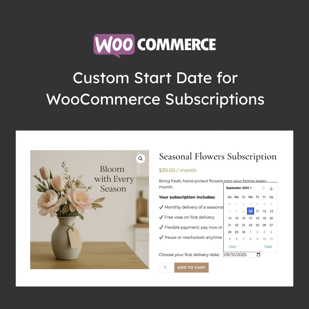 Custom Start Date for WooCommerce Subscriptions Custom Start Date for WooCommerce Subscriptions