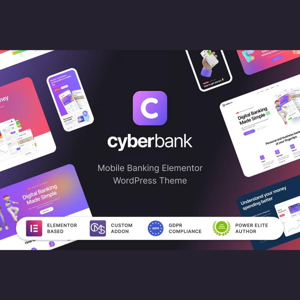 Cyberbank - أعمال and Finance قالب ووردبريس