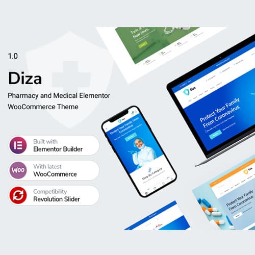 Diza - Pharmacy商店 Elementor WooCommerce Theme