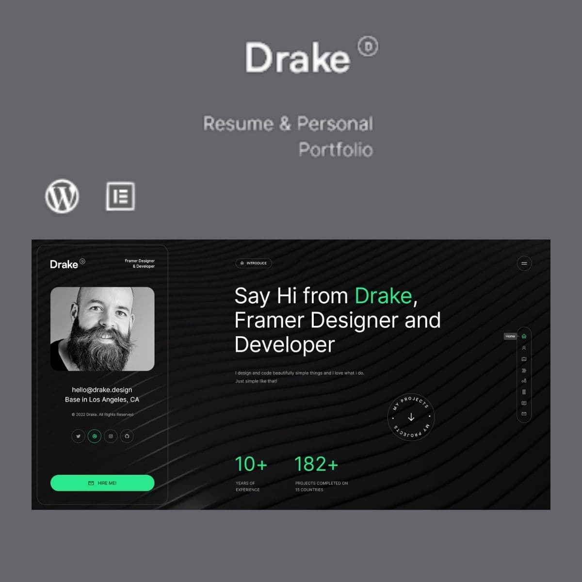 Drake พอร์ตโฟลิโอ Theme Drake พอร์ตโฟลิโอ Theme
