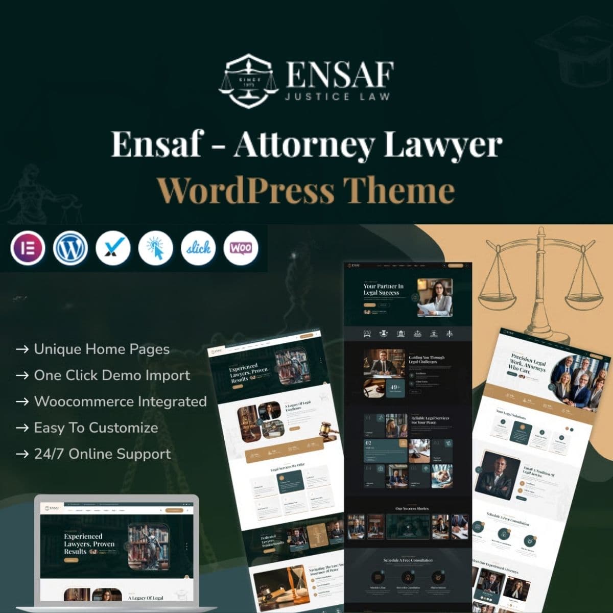 Ensaf - Attorney Lawyer WordPress主题