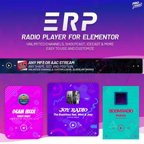 Erplayer - Radio Player Elementor용
