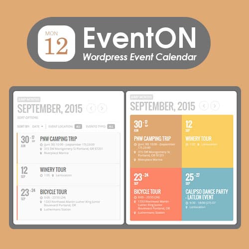 EventOn - WordPress Evento Calendario Plugin