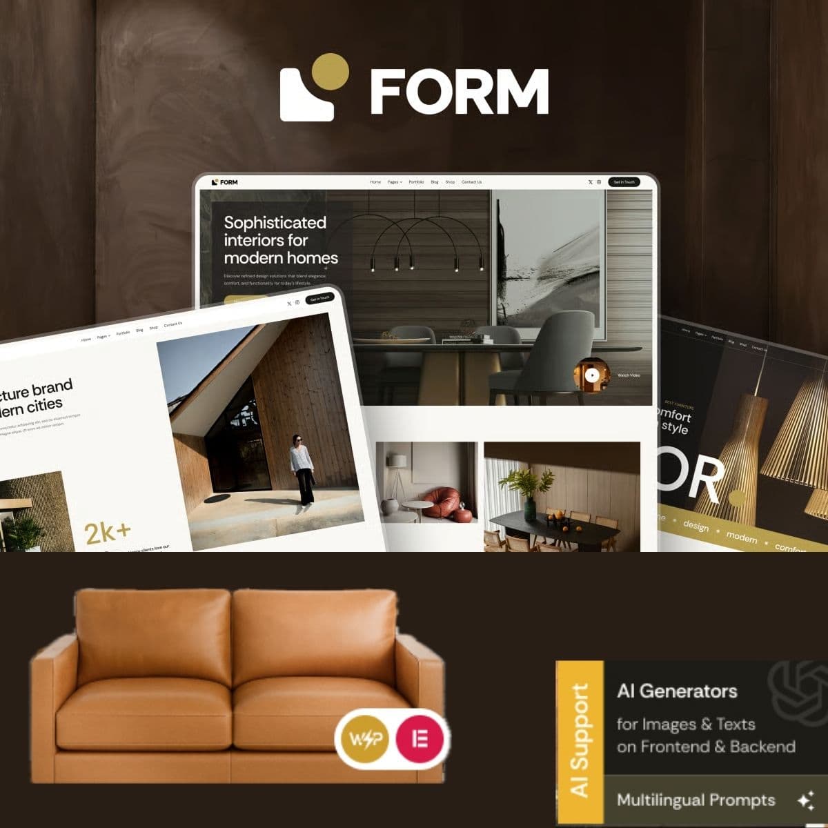 Form - Architecture & Interior ڈیزائن ورڈپریس تھیم
