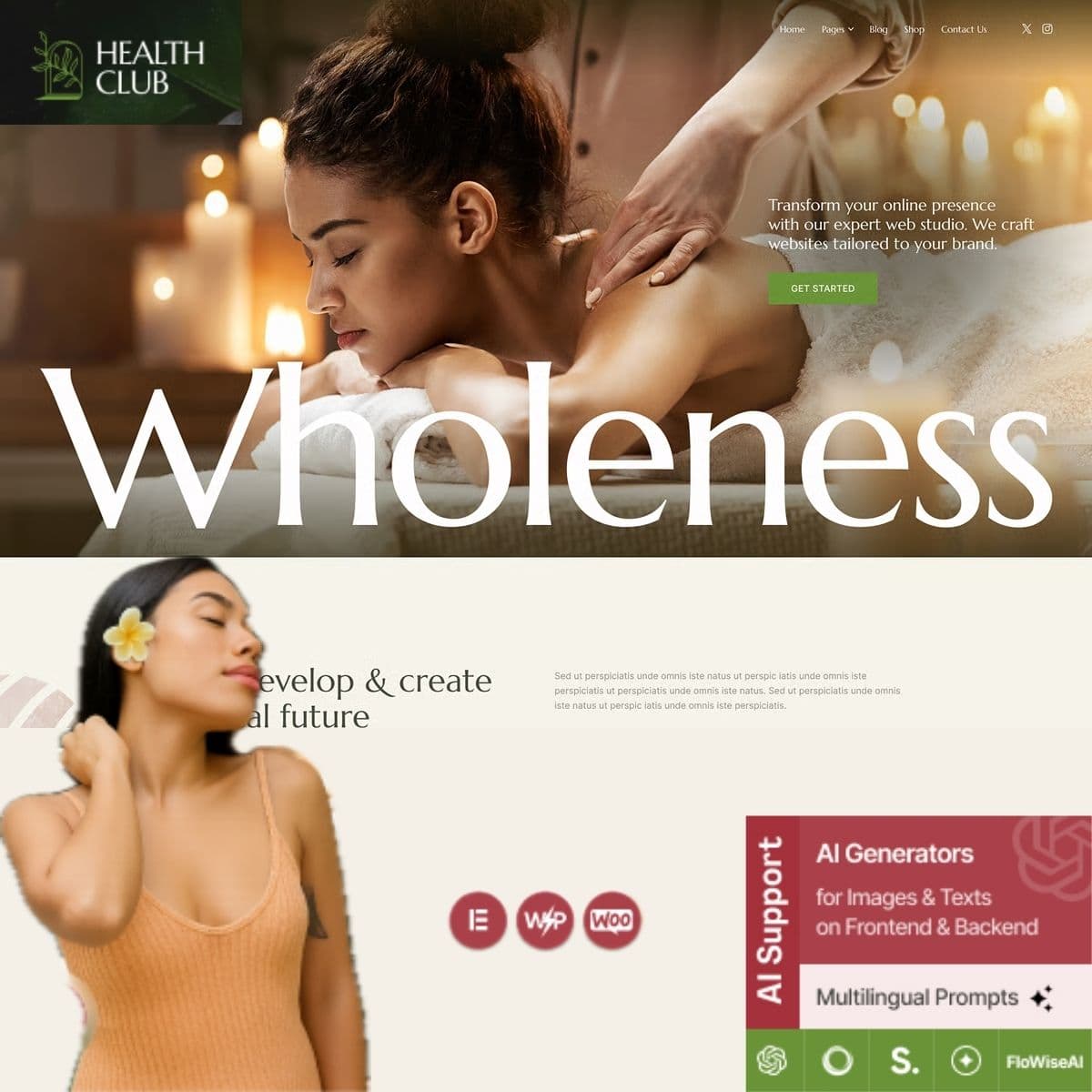 Health Club - Spa Salon & Wellness Motyw WordPress Health Club - Spa Salon & Wellness Motyw WordPress