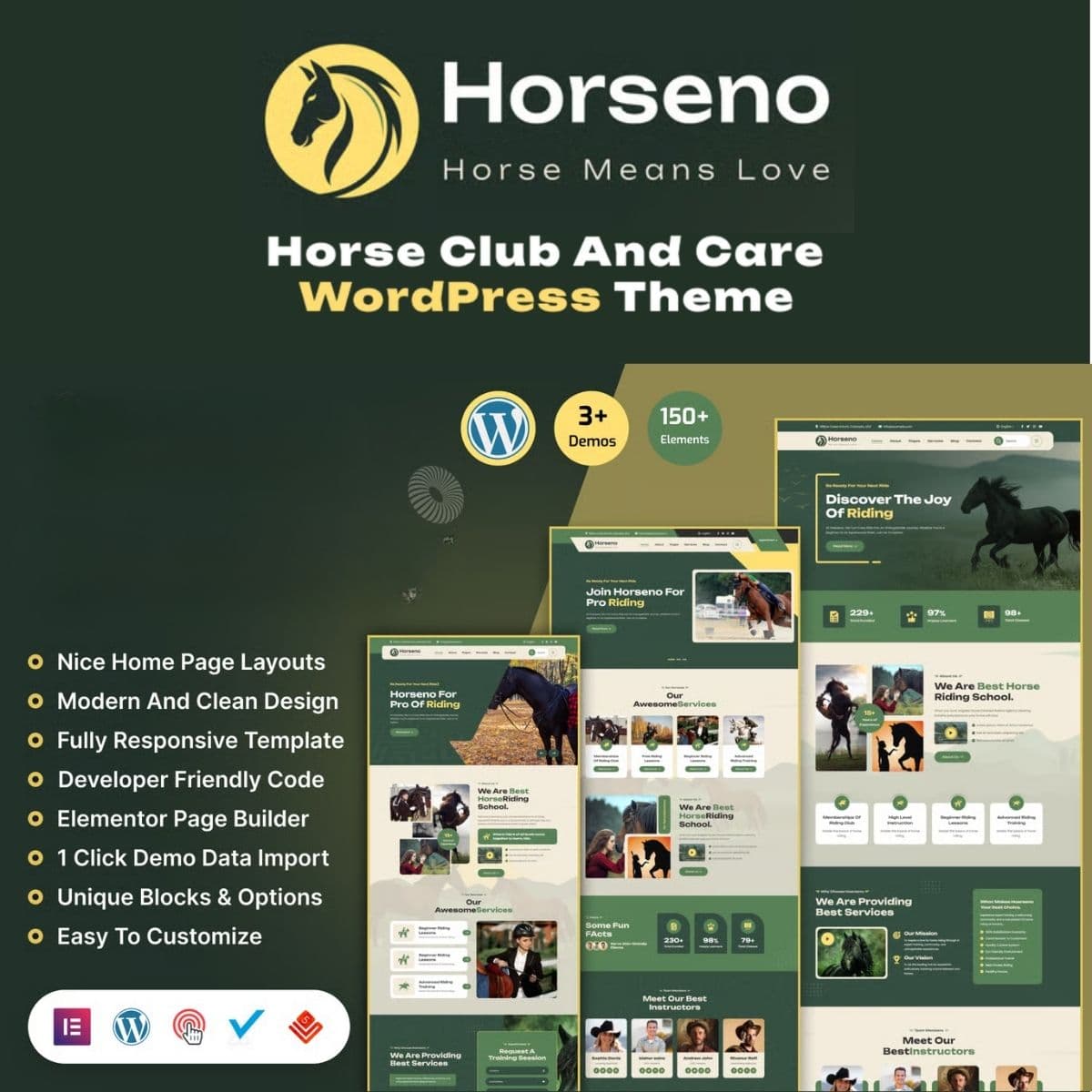 Horseno - Horse Club & Riding Sports WordPress主題