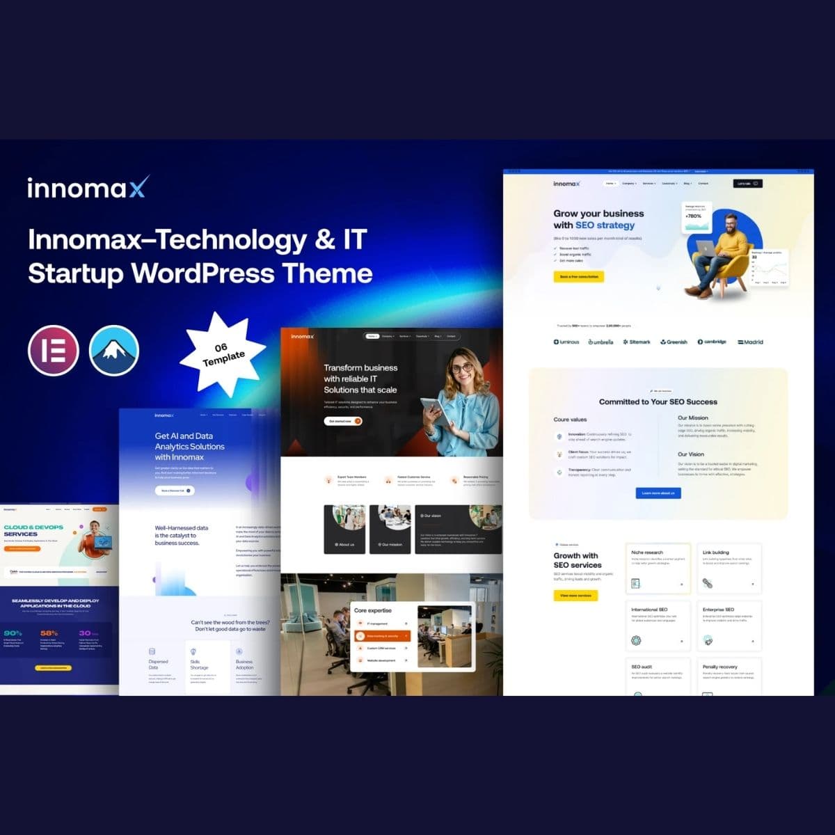 Innomax – Technology & IT Startup WordPress Theme