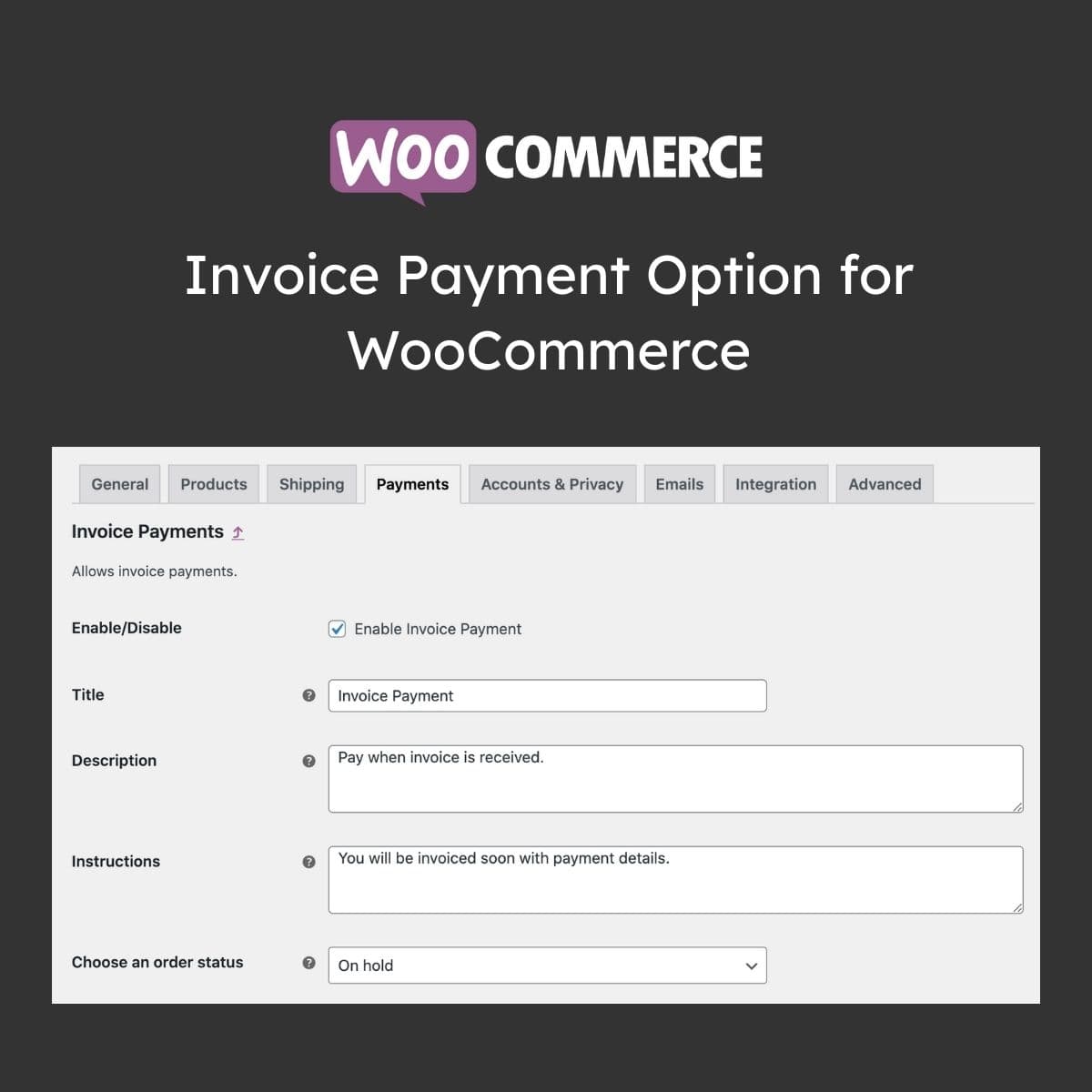 চালান Payment Option WooCommerce এর জন্য