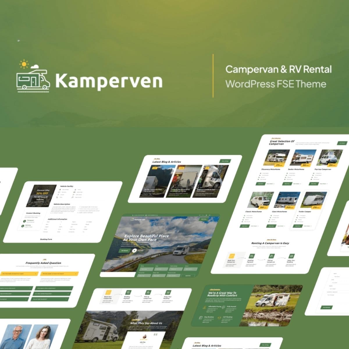 Kamperven - 房车与露营车租赁 Gutenverse FSE WordPress 主题