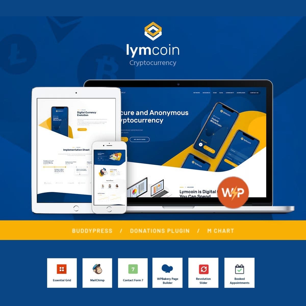 Lymcoin | ICO Cryptocurrency Bitcoin Tema WordPress