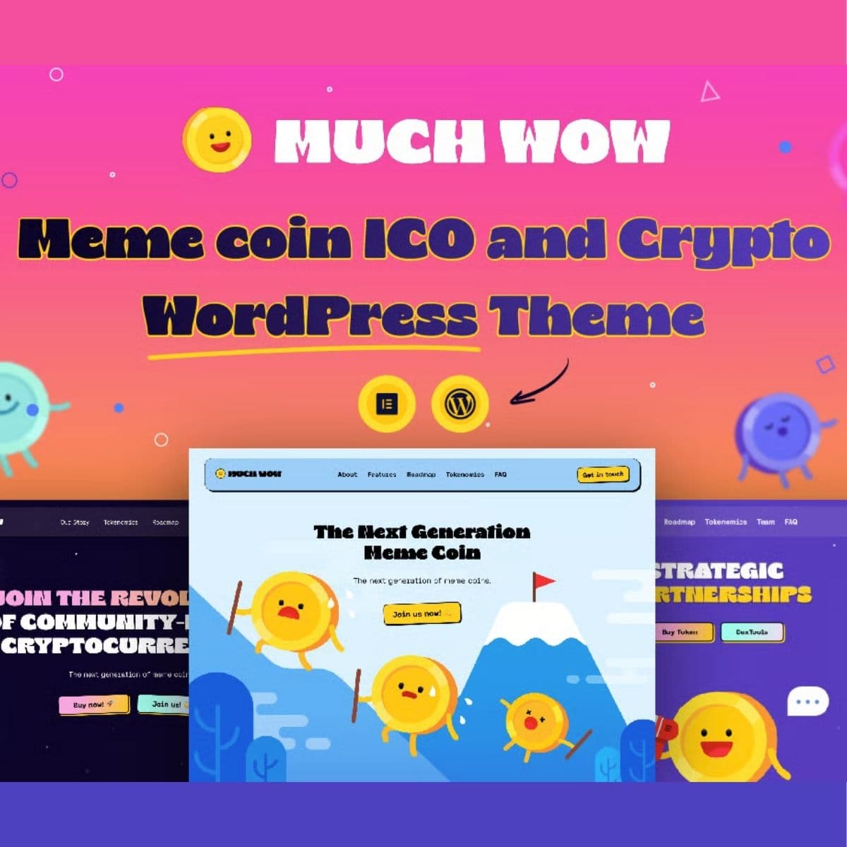 MuchWow - Meme coin ICO and Crypto WordPress主题