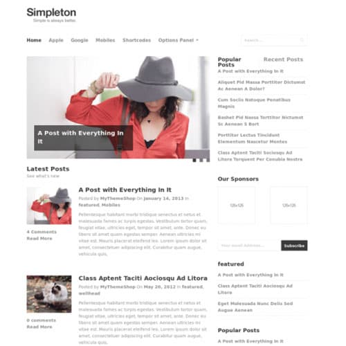 MyThemeShop Simpleton Theme WordPress