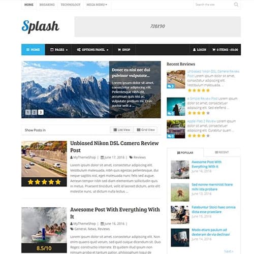 MyThemeShop Splash Тема WordPress