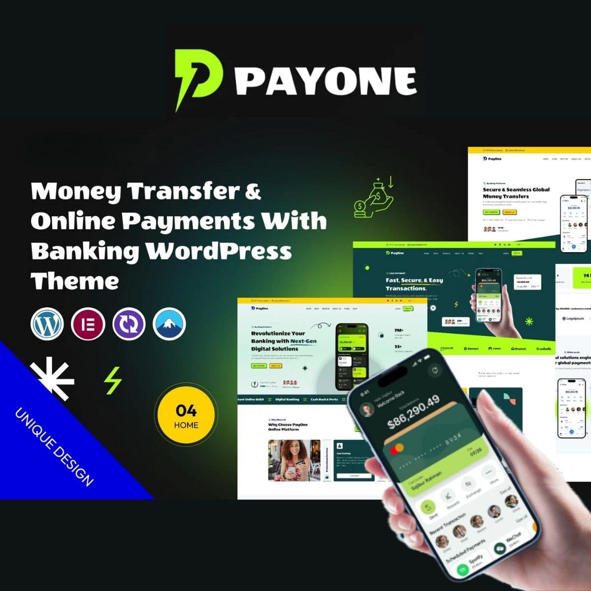 PayOne – Money Transfer & Online Paiements With Banking Thème WordPress