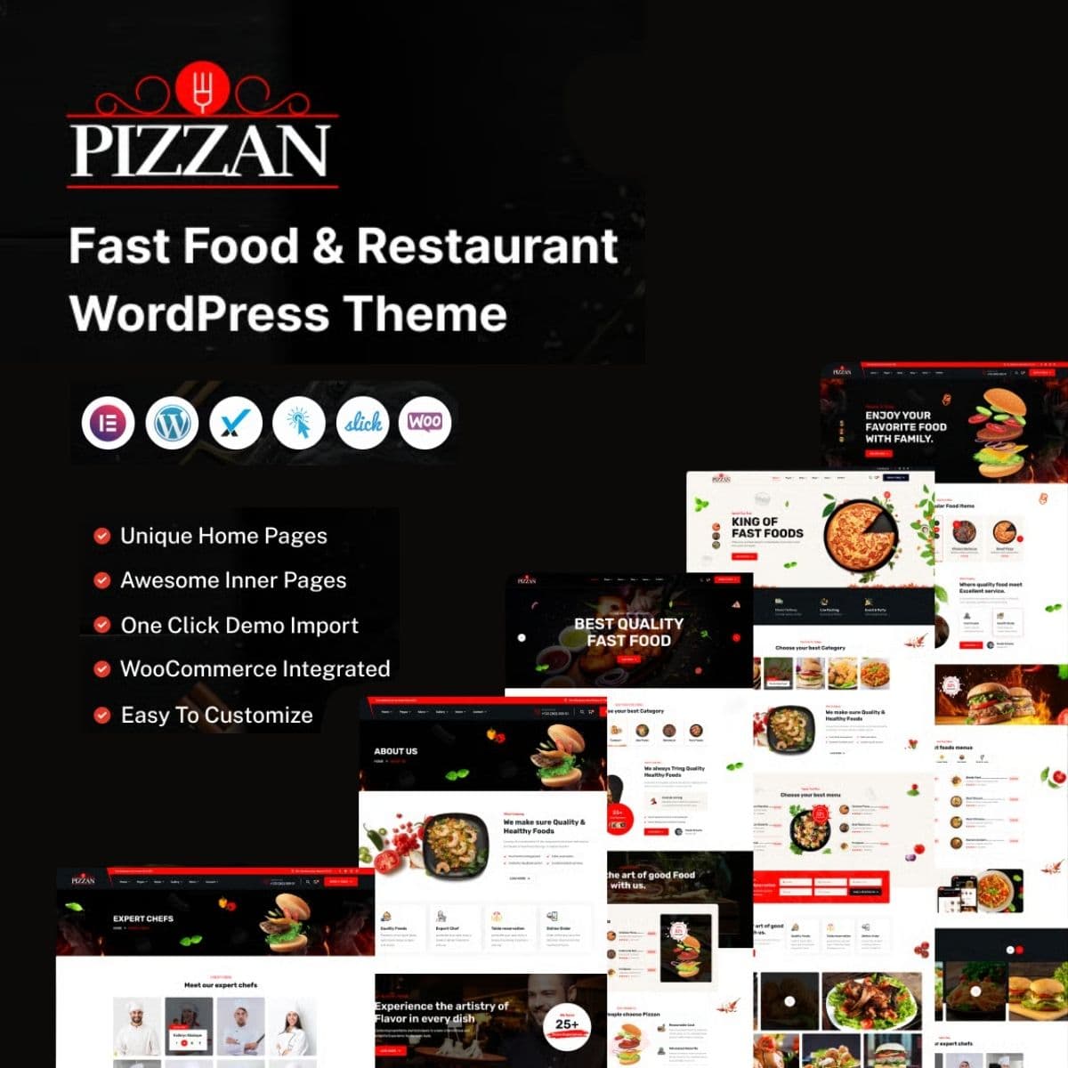 Pizzan - Fast Food ve Restoran WordPress Teması