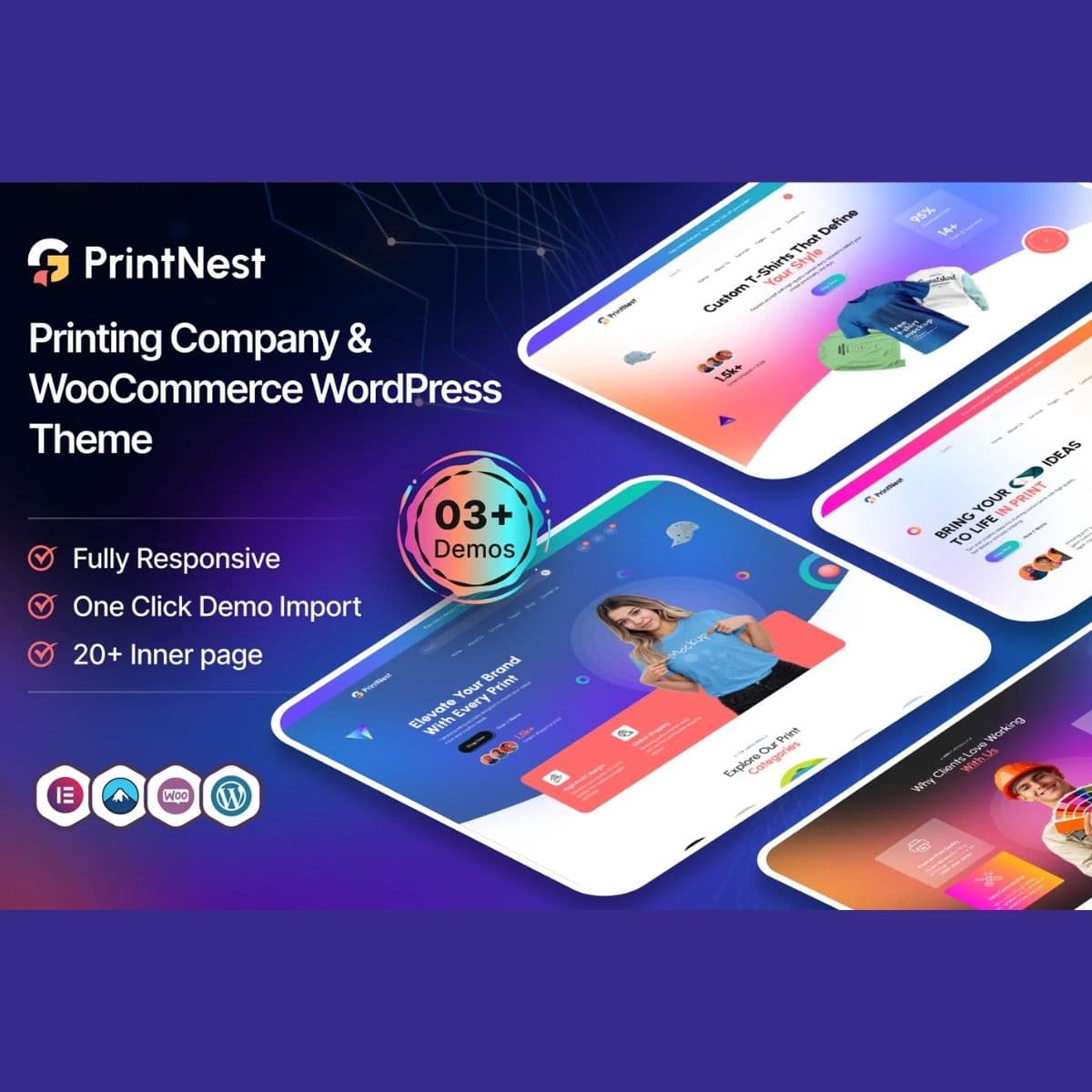 PrintNest - 印刷公司與 WooCommerce WordPress 主題