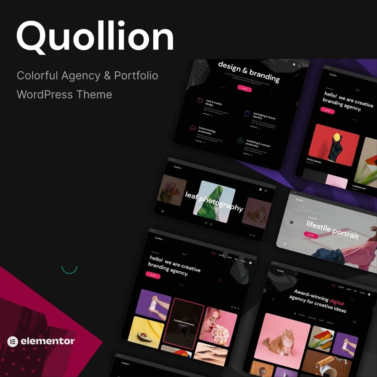 Quollion - Giao diện WordPress cho Agency và Portfolio đầy màu sắc