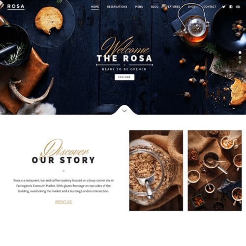 ROSA - An Exquisite Restaurant Тема WordPress