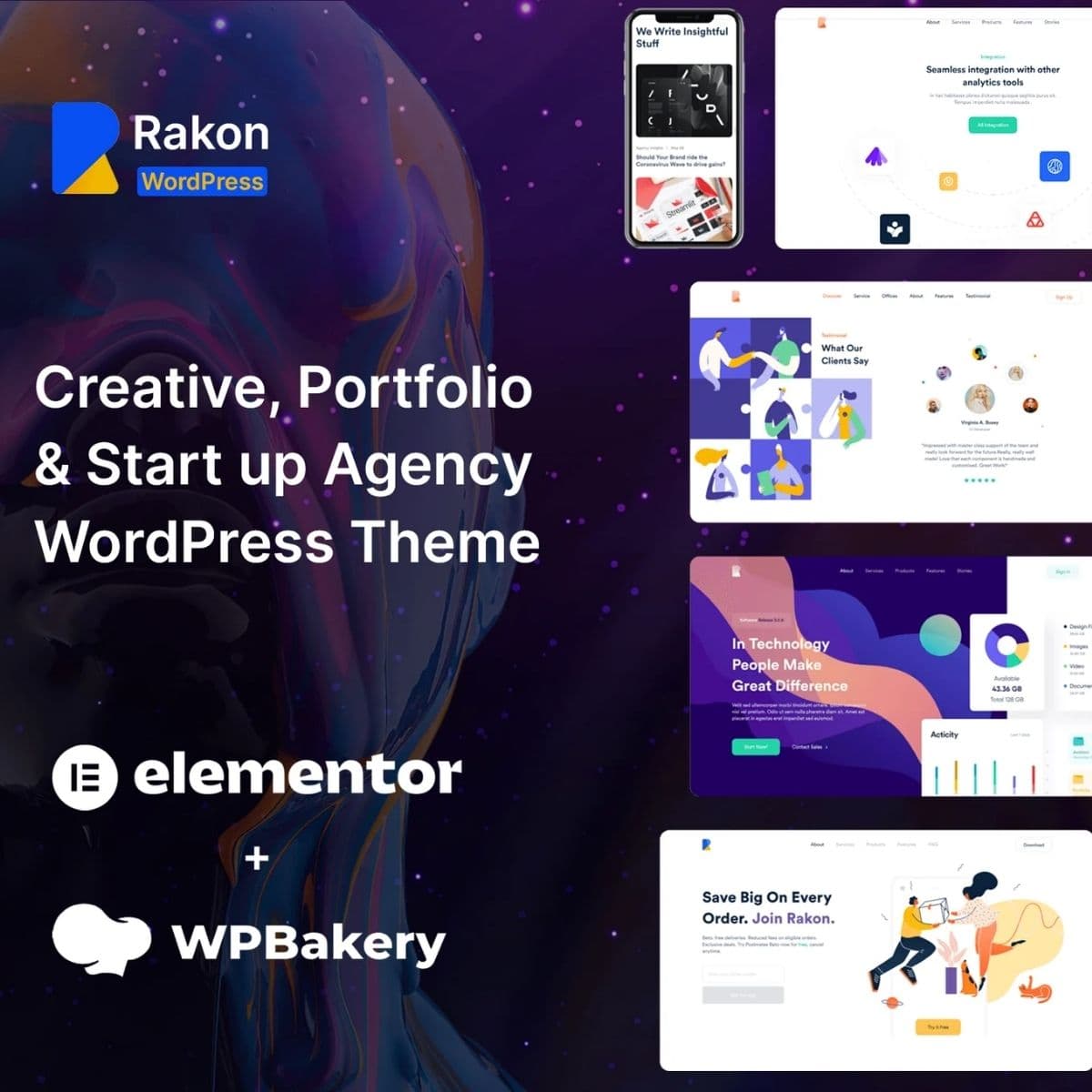Rakon - Creatief Multifunctioneel WordPress-thema
