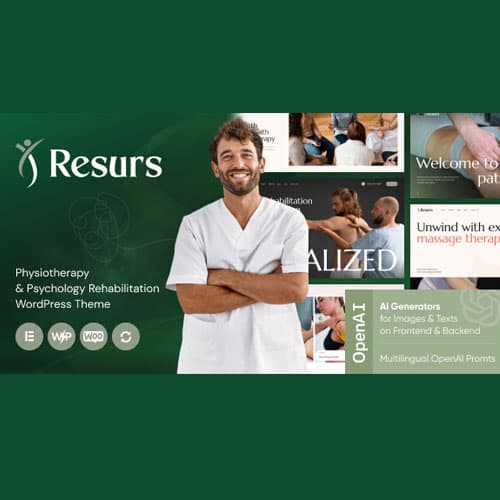 Resurs - Physiotherapy & Psychology Rehabilitation WordPress Theme