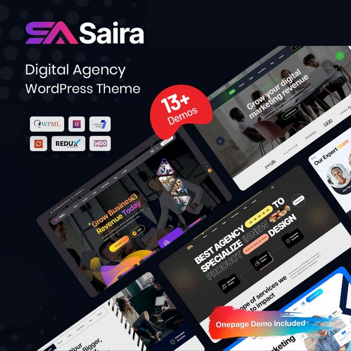 Saira - Digital Агенція Тема WordPress Saira - Digital Агенція Тема WordPress