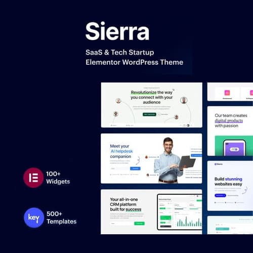 Sierra - SaaS & Tech Startup Elementor 워드프레스 테마