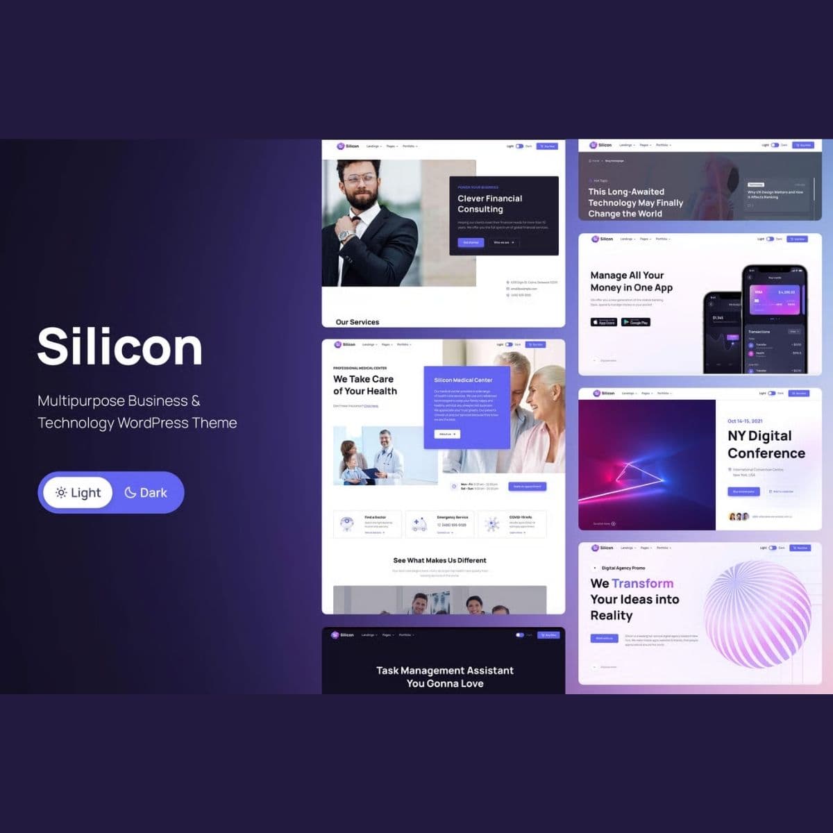 Silicon - Багатоцільовий Technology Тема WordPress