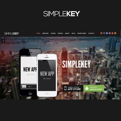 SimpleKey - One Page Portfolio Thème WordPress
