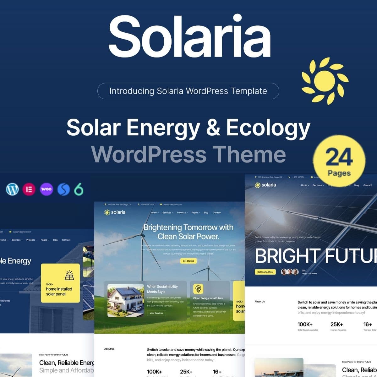 Solaria - Solar Energy & Ecology ওয়ার্ডপ্রেস থিম