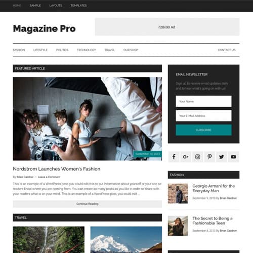 StudioPress Журнал Pro Genesis Тема WordPress