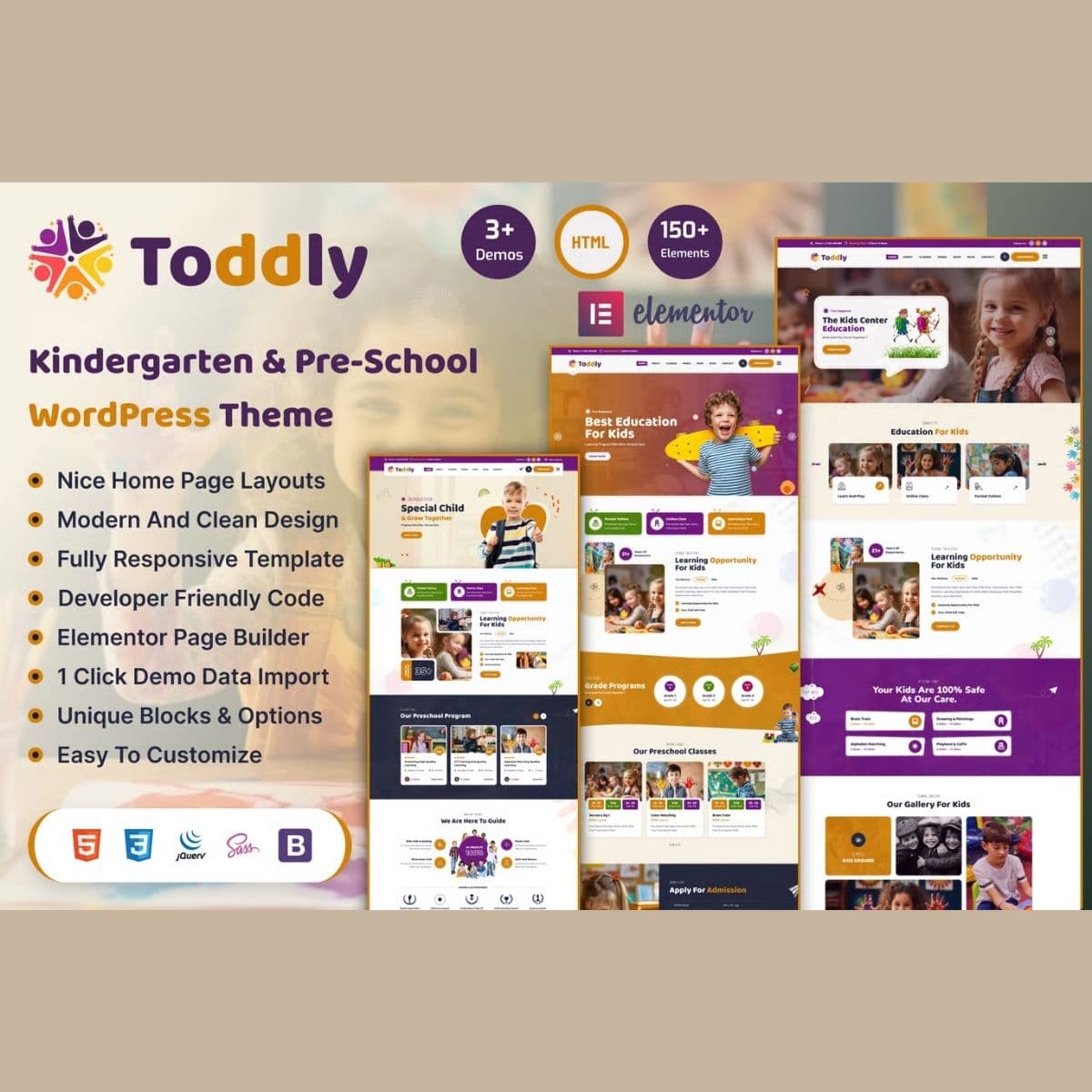 Toddly - Kids & Kindergarten WordPress主題