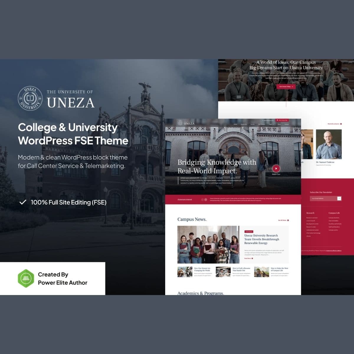 Uneza - College & University Gutenverse FSE WordPress-thema