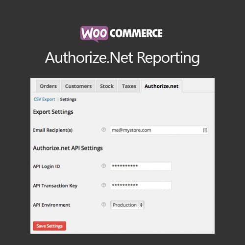 WooCommerce Authorize.Net-Berichting