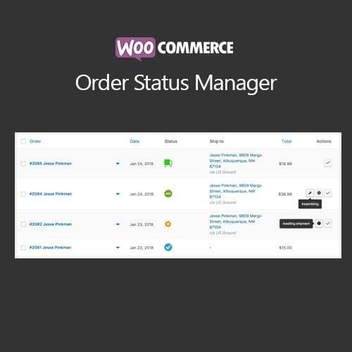 WooCommerce طلب Status مدير