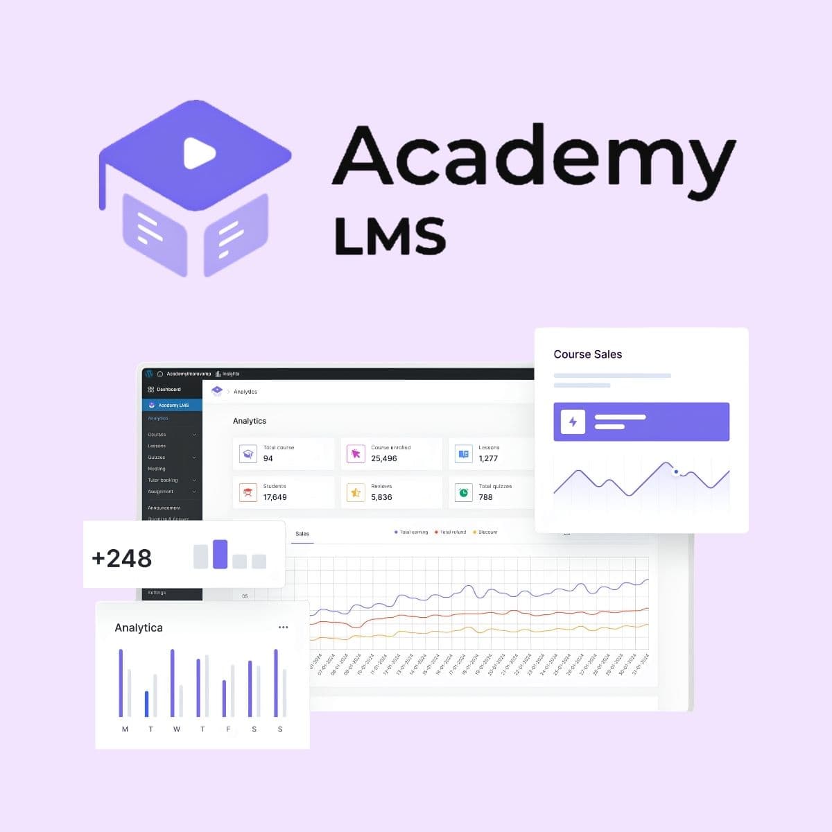 Screenshot of Academy LMS Pro interface
