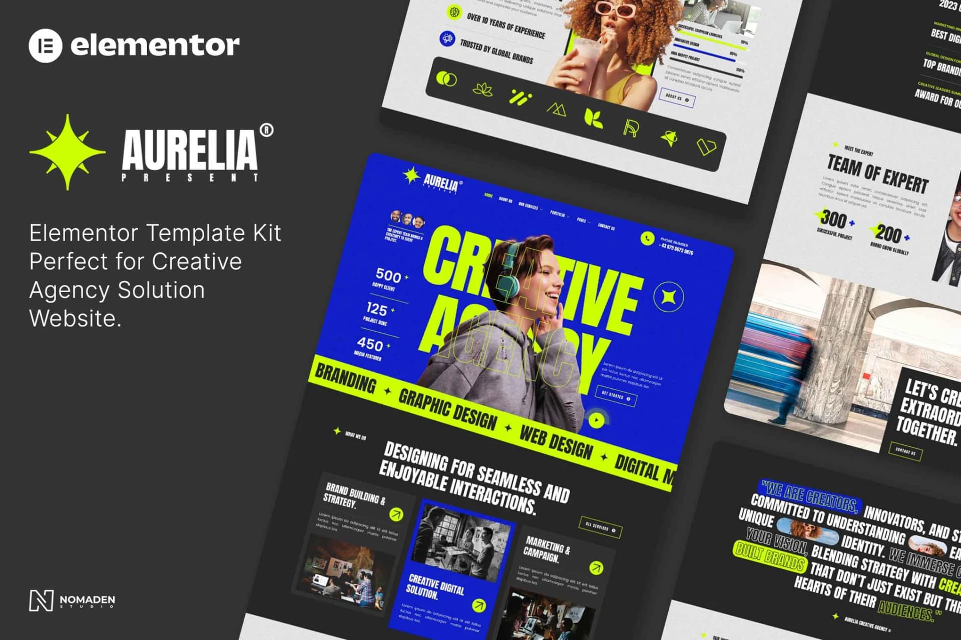 Aurelia - Creative Agency Elementor Template Kit Aurelia - Creative Agency Elementor Template Kit