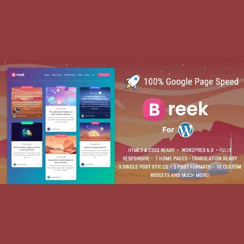 Breek - Minimal Lightweight Masonry AMP Theme 适用于WordPress Breek - Minimal Lightweight Masonry AMP Theme 适用于WordPress