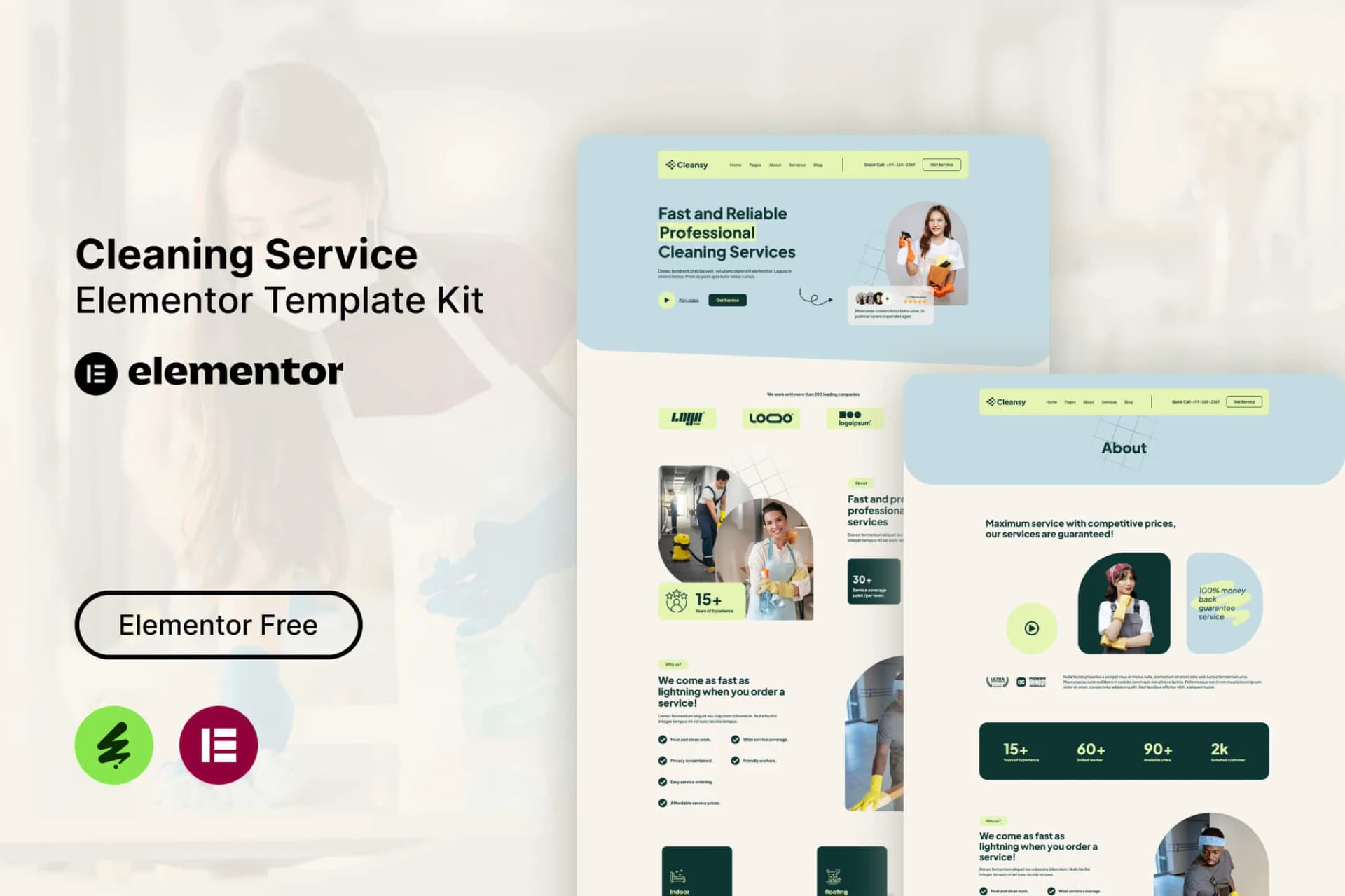Cleansy - Cleaning Service Elementor Template Kit Cleansy - Cleaning Service Elementor Template Kit