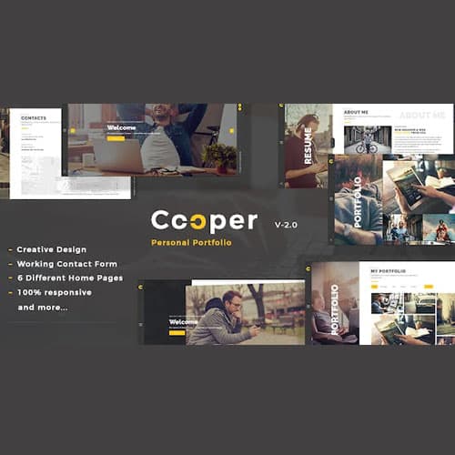 Cooper - Creativo Responsivo Personal Portafolio Tema de WordPress