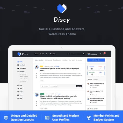 Discy - Social Questions and Answers Thème WordPress