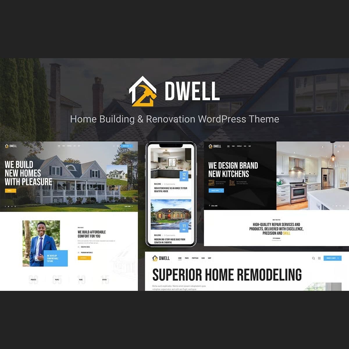 Dwell - WordPress Plugin/Theme Screenshot of Dwell interface